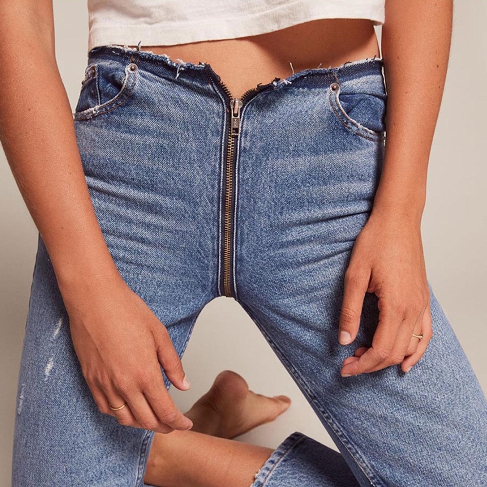 REFORMATION Jeans with exposed zipper